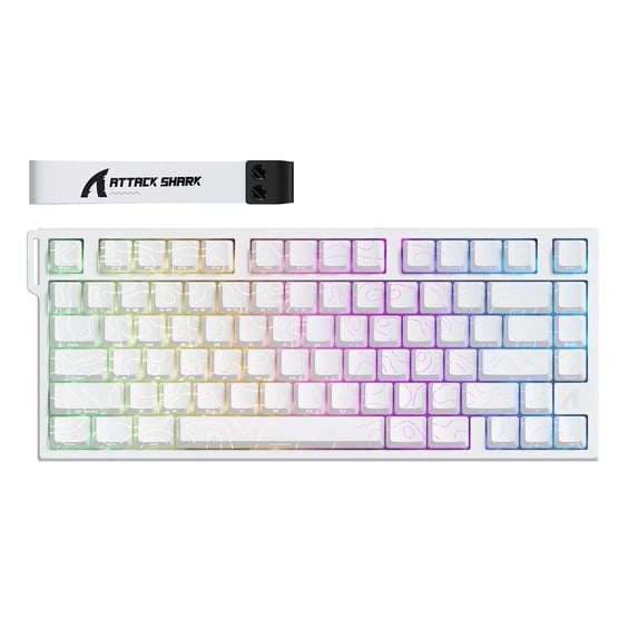 ATTACK SHARK R82 HE Rapid Trigger Wired Mechanical Gaming Keyboard TKL NKRO with 8K Polling,0.005mm RT Accuracy,256K Scan Rate,5 Layer Sound Damped,Hall Effect Magnetic Switch,Driver for PC Mac