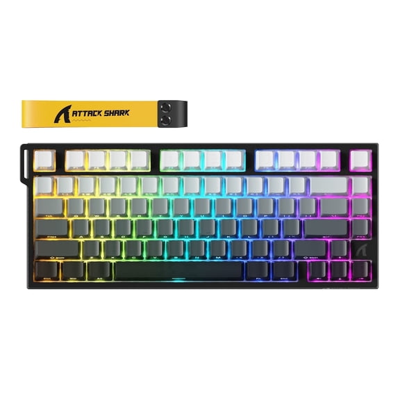 ATTACK SHARK R82 Rapid Trigger TKL Wired Mechanical Gaming Keyboard with Driver, Black
