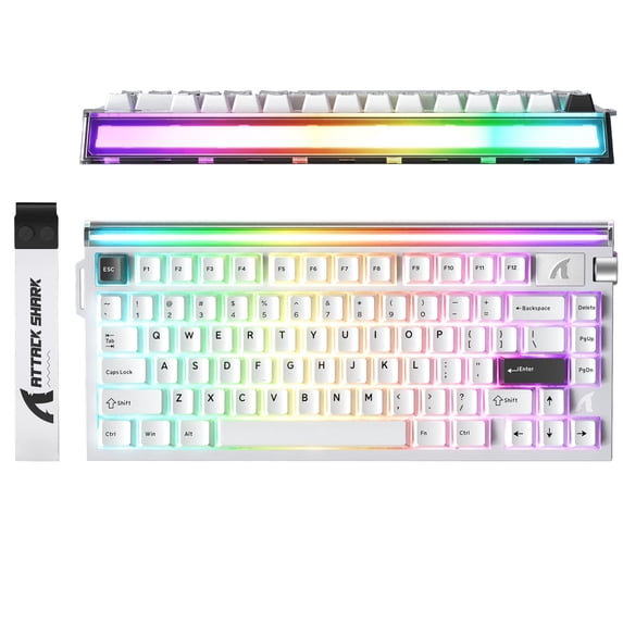 ATTACK SHARK R85 HE Wired Mechanical Gaming Keyboard Custom RGB Lightbox Rapid Trigger 8KHz Polling Rate 0.005mm RT Accuracy Hall Effect Magnetic Switch Driver for PC White