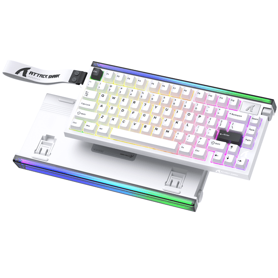 ATTACK SHARK R85 HE Wired Rapid Trigger Mechanical RGB Gaming Keyboard with Custom Lightbox,8KHz Polling Rate,0.005mm RT Accuracy,0.08MS Latency,Hall Effect,Magnetic Switch,Driver for PC