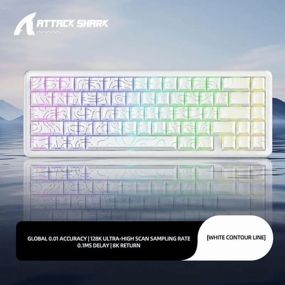 ATTACK SHARK X65 HE Wired Rapid Trigger Magnetic Switch 65% Mechanical Gaming Keyboard, Hall Effect Top Mount RGB Hot Swap,Adjustable Actuation,8KHZ Polling Rate,PBT Keycaps for Win/Mac