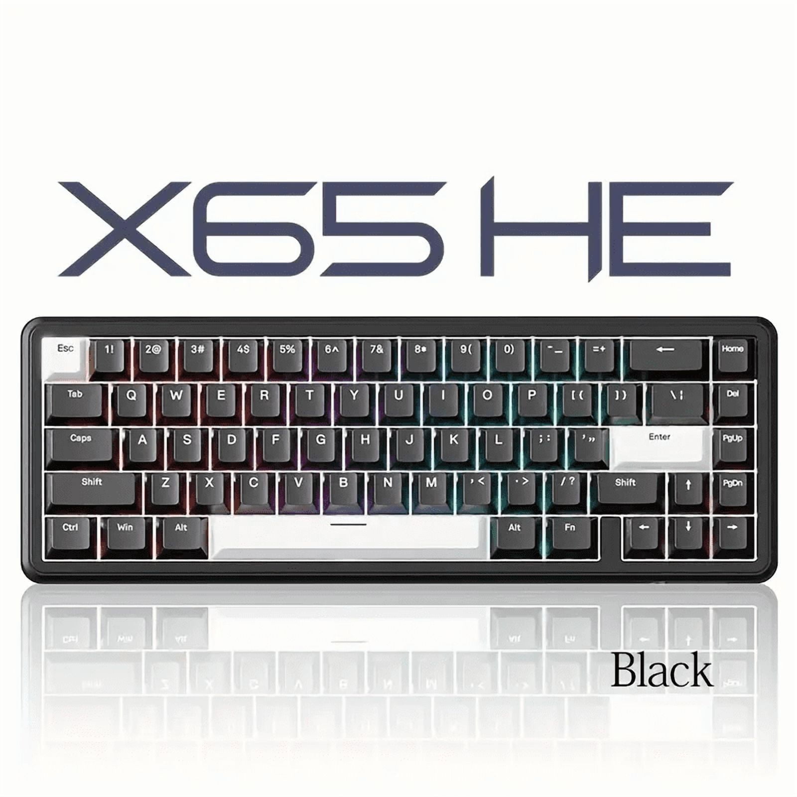 ATTACK SHARK Rapid Trigger Gaming Keyboard & Mouse Combo, X65 HE Wired Magnetic Switch Keyboard and R1 Wireless 59g Superlight Mouse w/Anti-Slip Grip (8000Hz, RT 0.01mm, RGB, 65hrs Battery)