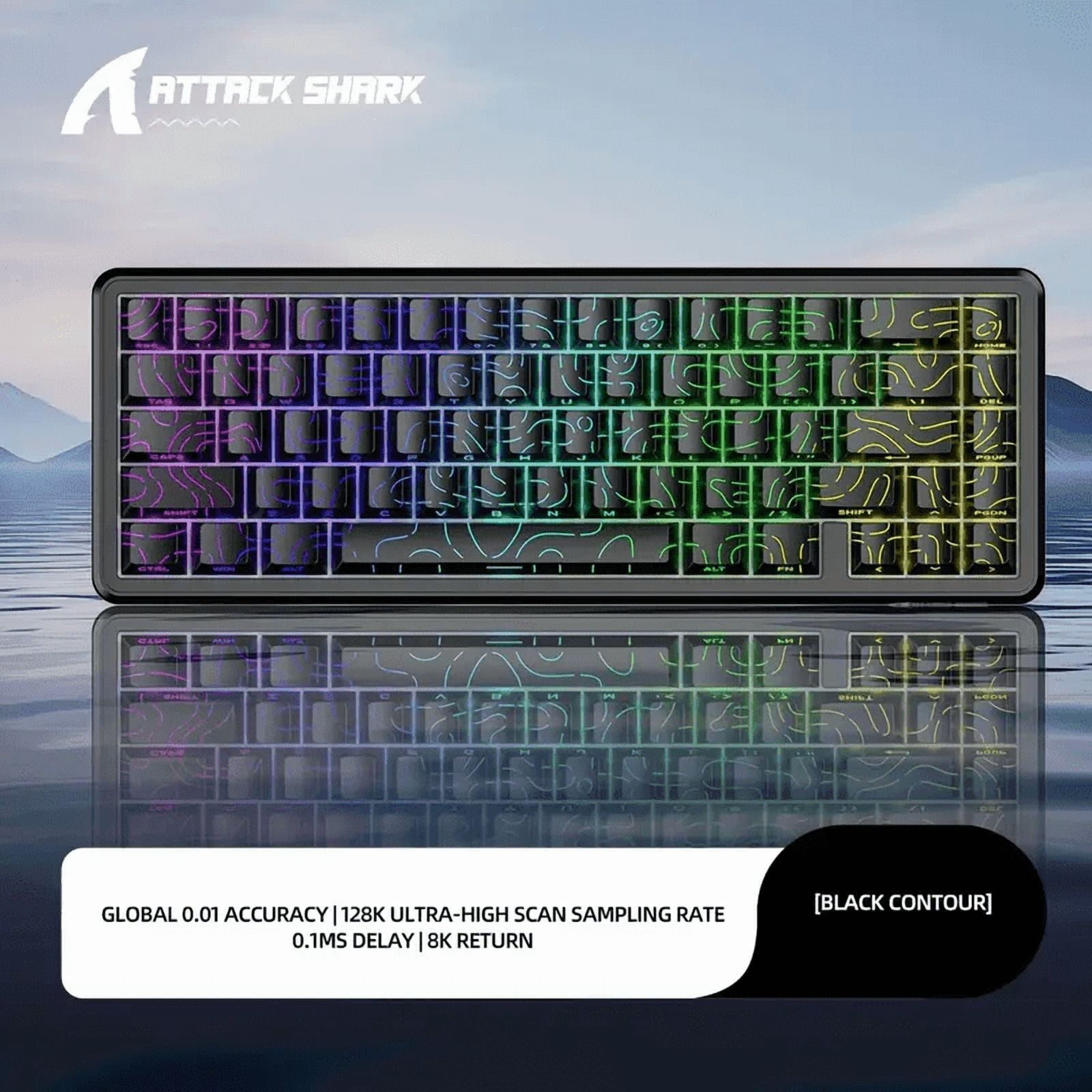 ATTACK SHARK Rapid Trigger Gaming Keyboard & Mouse Combo, X65 HE Wired Magnetic Switch Keyboard and R1 Wireless 59g Superlight Mouse w/Anti-Slip Grip (8000Hz, RT 0.01mm, RGB, 65hrs Battery)