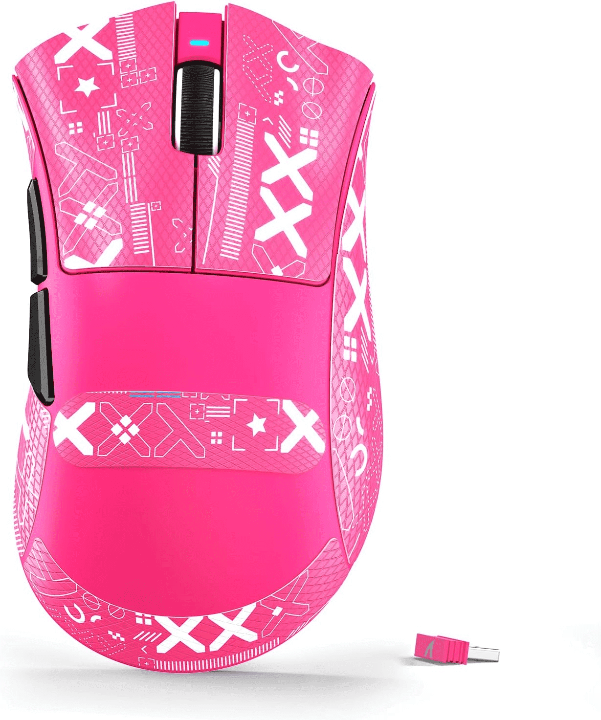 ATTACK SHARK V3 Wireless Gaming Mouse, Tri-Mode 2.4G/USB-C Wired/Bluetooth, PAW3311 Sensor, 25000 DPI, 62g Ultra-Lightweight Design, Grip Tape Included, Berry