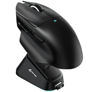 ATTACK SHARK V6 Wireless Gaming Mouse with RGB Magnetic Charging Dock, Tri-Mode 2.4G/USB-C Wired/Bluetooth, PAW3311 Sensor, 25000 DPI, 65g Lightweight Design, B