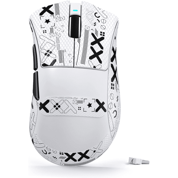 ATTACK SHARK V3 Wireless Gaming Mouse, Tri-Mode 2.4G/USB-C Wired/Bluetooth, PAW3311 Sensor, 25000 DPI, 62g Ultra-Lightweight Design, Grip Tape Included, White