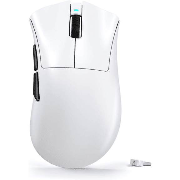ATTACK SHARK V3 Wireless Gaming Mouse, 62g Ultra-Lightweight, PAW3311 Sensor up to 25000 DPI, Broadcom BK52820 Chip, 500mAh Battery, 100M Clicks Life, Tri-Mode Connectivity(White)