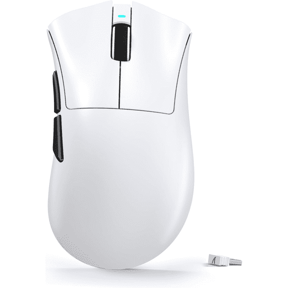 ATTACK SHARK V3 Wireless Gaming Mouse, Tri-Mode 2.4G/USB-C Wired/Bluetooth, PAW3311 Sensor, 25000 DPI, 62g Ultra-Lightweight Design, 500mAh Battery, White