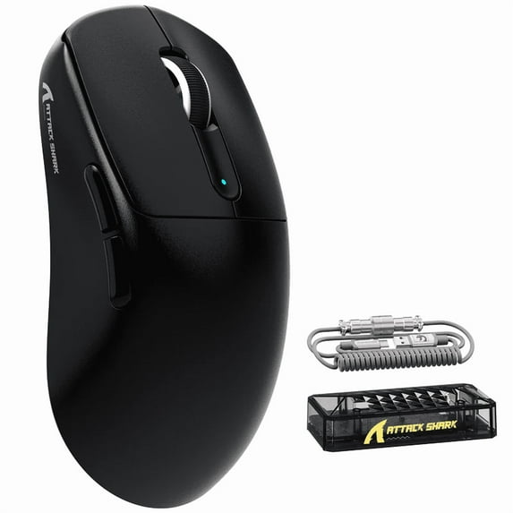 ATTACK SHARK V5 8KHz Wireless PAW3950MAX Gaming Mouse with C06 Ultra Cable