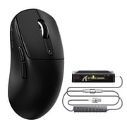 ATTACK SHARK V5 Wireless Gaming Mouse, Tri-Mode 2.4G/USB-C Wired/Bluetooth, PAW3950MAX Sensor, 42000 DPI, 55g Ultra-Lightweight Design, Nordic 52840 MCU, Black