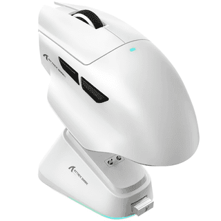 ATTACK SHARK V6 Wireless Gaming Mouse with RGB Charging Dock, Tri-Mode 2.4G/USB-C Wired/Bluetooth, 25000 DPI, PAW3311 Sensor, 5 Programmable Buttons, PC/Mac Compatible, White