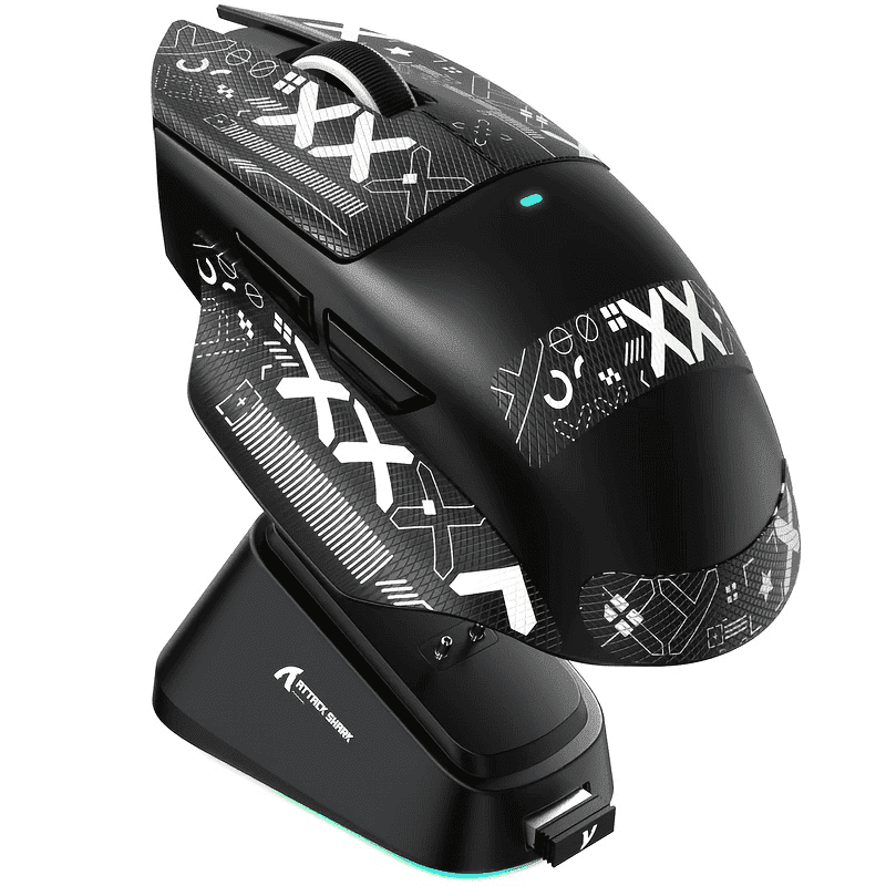 ATTACK SHARK V6 Wireless Gaming Mouse with RGB Magnetic Charging Dock ...