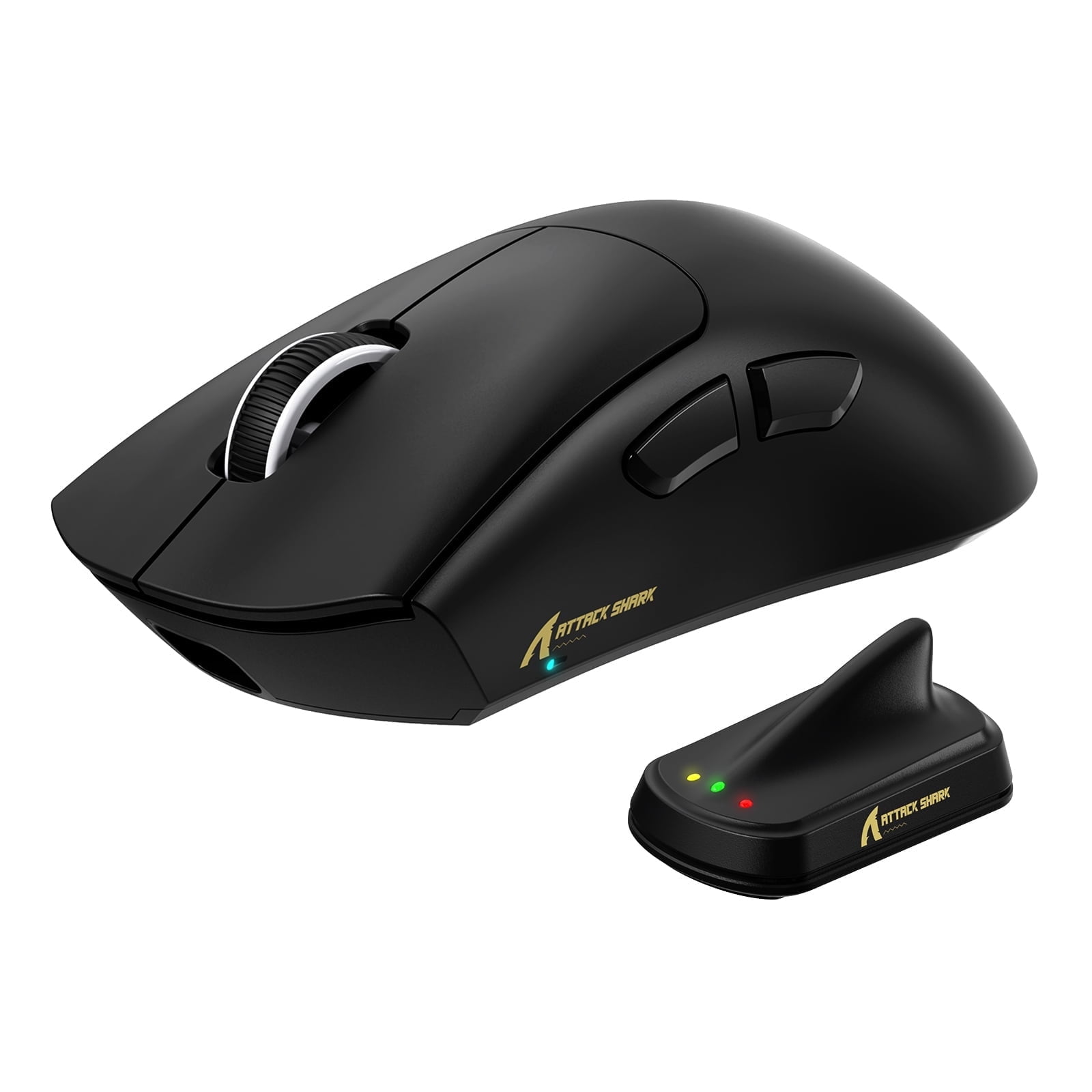 ATTACK SHARK V8 Wireless Gaming Mouse, Tri-Mode 2.4G/USB-C Wired/Bluetooth, PAW3950MAX Sensor, 42000 DPI, Dual 8000Hz Polling Rate, 59g Lightweight Design, PC/Mac Compatible, Black