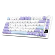 AJAZZ AK820 Pro 75% Wireless Mechanical Keyboard with TFT Smart Display&Knob, Gasket-Mounted Gaming Keyboard, BT/2.4GHz/USB-C Wired Purple, Flying Fish Switch