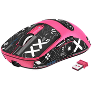 ATTACK SHARK X3 Wireless Gaming Mouse, 49g Ergonomic Design, Tri-Mode Bluetooth/2.4G/USB-C Wired, PAW3395 Optical Sensor, 26000 DPI, Programmable Buttons, for PC/Laptop/Mac, Berry with Griptape