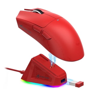 ATTACK SHARK X11 Wireless Gaming Mouse with RGB Charging Dock, Tri-Mode 2.4G/USB-C Wired/Bluetooth, 22000 DPI, PAW3311 Sensor, 5 Programmable Buttons, PC/Mac Compatible, Red