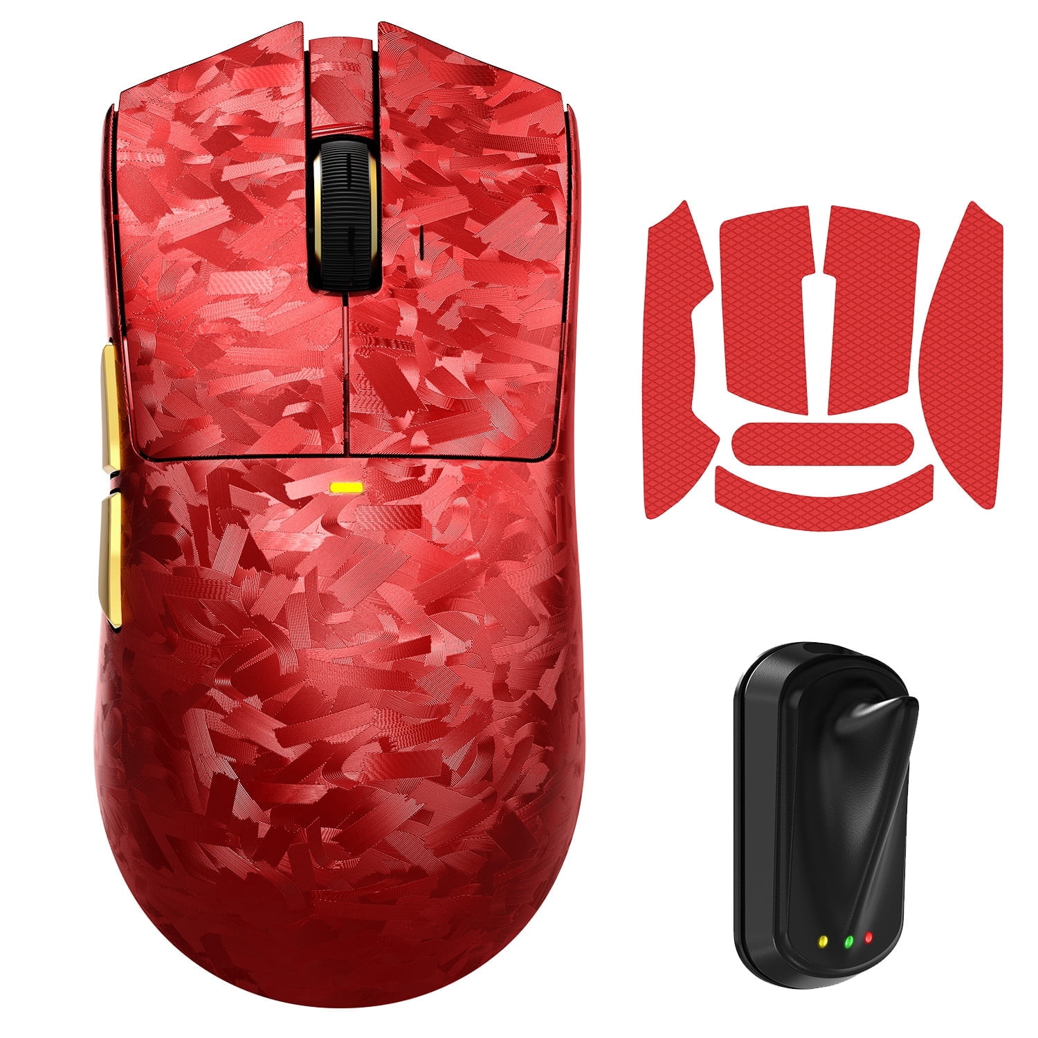 ATTACK SHARK X11 ULTRA Wireless Gaming Mouse, Tri-Mode 2.4G/BT/USB-C, PAW3950MAX, 42000 DPI, Grip Tape, PC/Mac Compatible, Red