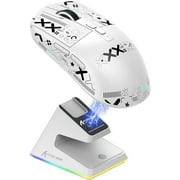 ATTACK SHARK X6 49g SUPERLIGHT Mouse, PixArt PAW3395 Gaming Sensor, BT/2.4G Wireless/Wired Gaming Mouse, 6 Adjustable DPI up to 26000, 200 Hrs Battery, G502, Office Mice for Win11/Xbox/PS/Mac White