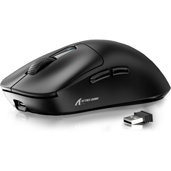 ATTACK SHARK X3 49g SUPERLIGHT Mouse, PixArt PAW3395 Gaming Sensor, BT/2.4G Wireless/Wired Gaming Mouse, 6 Adjustable DPI up to 26000, 200 Hrs Battery, G502, Office Mice for Win11/Xbox/PS/Mac (Black)