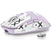 ATTACK SHARK X3 Lightweight Wireless Gaming Mouse with Anti Slip Mouse Grip Tape, Self Adhesive Design Elastics Refined Side Grips Sticker Sweat Resistant Pads/Anti Sweat Paste, Cut to Fit Purple