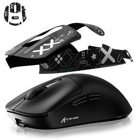 ATTACK SHARK X3 Lightweight Wireless Gaming Mouse with Anti Slip Mouse Grip Tape, Self Adhesive Design Elastics Refined Side Grips Sticker Sweat Resistant Pads/Anti Sweat Paste, Cut to Fit (Black)