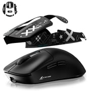 ATTACK SHARK X3 Lightweight Wireless Gaming Mouse with Anti Slip Mouse Grip Tape, Self Adhesive Design Elastics Refined Side Grips Sticker Sweat Resistant Pads/Anti Sweat Paste, Cut to Fit (Black)