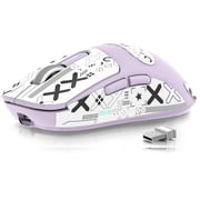 ATTACK SHARK X3 Lightweight Wireless Gaming Mouse with Anti Slip Mouse Grip Tape, Self Adhesive Design Elastics Refined Side Grips Sticker Sweat Resistant Pads/Anti Sweat Paste, Cut to Fit (Purple)