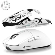 ATTACK SHARK X3 Lightweight Wireless Gaming Mouse with Anti Slip Mouse Grip Tape, Self Adhesive Design Elastics Refined Side Grips Sticker Sweat Resistant Pads/Anti Sweat Paste, Cut to Fit (White)