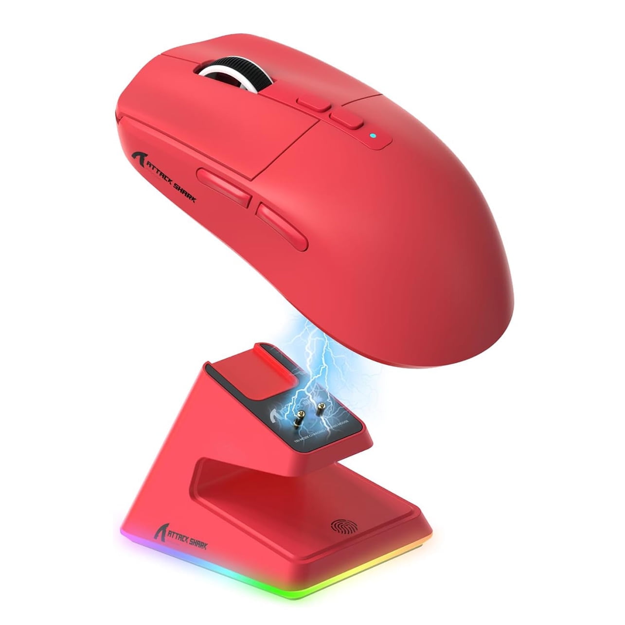 ATTACK SHARK X6 49g SUPERLIGHT Mouse with Magnetic Charging Dock, PixArt PAW3395 Gaming Sensor, BT/2.4G Wireless/Wired Gaming Mouse, 26000 DPI, X3 Upgraded Office Mice for Win11/Xbox/PS/Mac (RED)