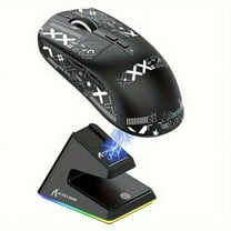 ATTACK SHARK X6 49g SUPERLIGHT Mouse with Magnetic Charging Dock, PixArt PAW3395 Gaming Sensor, BT/2.4G Wireless/Wired Gaming Mouse with Tape, 26000 DPI, X3 Upgrade Mice for Win11/Xbox/PS/Mac (Black)