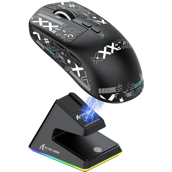 ATTACK SHARK X6 Optical USB Wireless Gaming Mouse, Black Pro