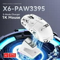 thumbnail image 1 of ATTACK SHARK X6 49g SUPERLIGHT Mouse, PixArt PAW3395 Gaming Sensor, BT/2.4G Wireless/Wired Gaming Mouse, 6 Adjustable DPI up to 26000, 200 Hrs Battery, G502, Office Mice for Win11/Xbox/PS/Mac (White), 1 of 10