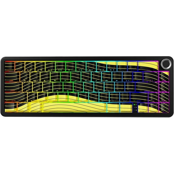 ATTACK SHARK X65PRO HE Rapid Trigger Wireless Gaming Keyboard, 0.01mm RT Accuracy 8000Hz Wired Keyboard with Magnetic Switch, Adjustable Actuation, Snap Tap, RGB Lighting for PC/Mac (Black Yellow)