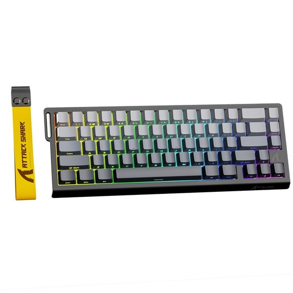 ATTACK SHARK X68 HE 8000Hz Rapid Trigger Keyboard, 0.01mm RT Accuracy Wired Gaming Keyboard with Magnetic Switch, Adjustable Actuation, Rapid Trigger, Snap Tap, RGB Lighting for PC/Mac, Moonlight