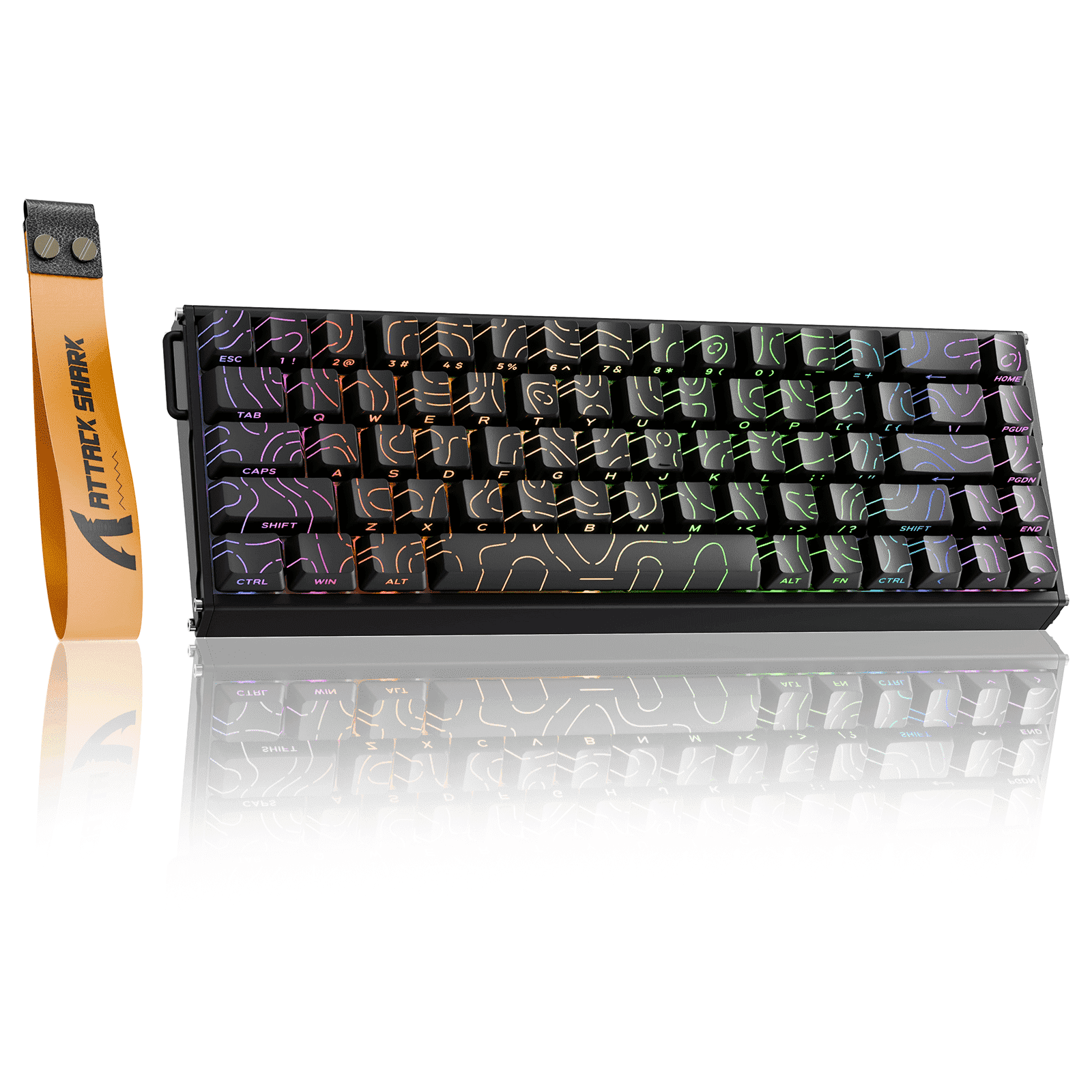 ATTACK SHARK X68 MAX 60% Wired Mechanical Gaming Keyboard, Aluminum Alloy Case, Rapid Trigger, Hall Effect Magnetic Switches, 8KHz Polling Rate, RGB Backlit, PC/Mac Compatible, Black Contours