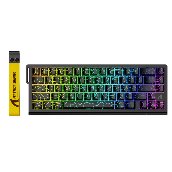 ATTACK SHARK X68 HE & R1 Gaming Keyboard and Mouse Set, 8000Hz Rapid Trigger Wired Keyboard, 0.01mm RT Accuracy, Snap Tap, 59g SUPERLIGHT Wireless Mouse, 18000DPI, BT/Wired/2.4G Mice