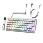 ATTACK SHARK X68 HE Rapid Trigger Keyboard Magnetic Switch with C01PRO Coiled Cable, 60% Wired 8KHz Magnetic Keyboard With 0.01mm RT Accuracy, Support RT/Snap Tap/DKS/MT/TGL