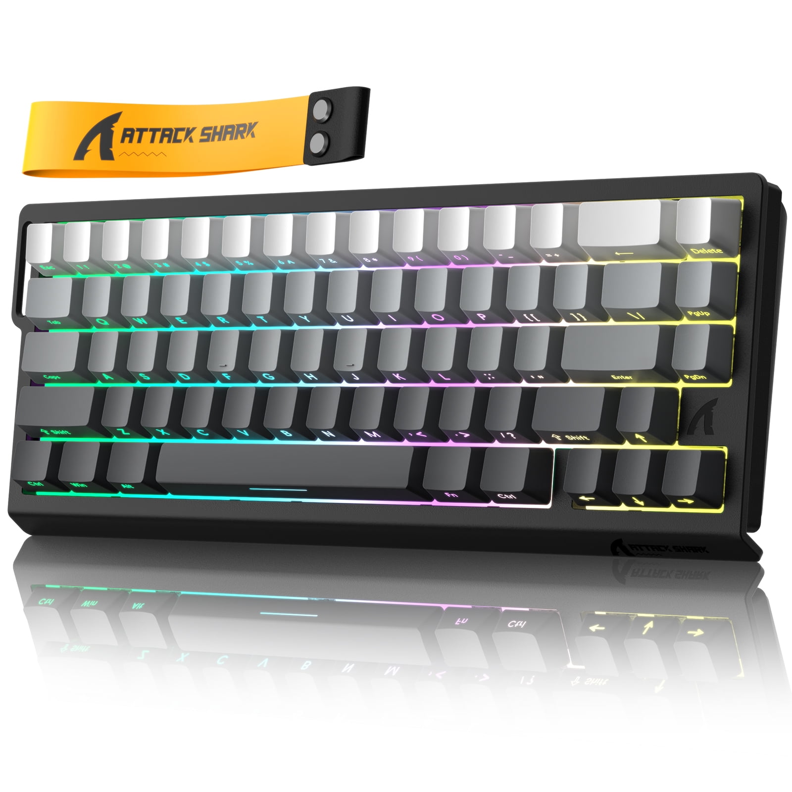 ATTACK SHARK X68 HE Rapid Trigger Keyboard Magnetic Switch with C01PRO Coiled Cable, 60% Wired 8KHz Magnetic Keyboard With 0.01mm RT Accuracy, Support RT/Snap Tap/DKS/MT/TGL