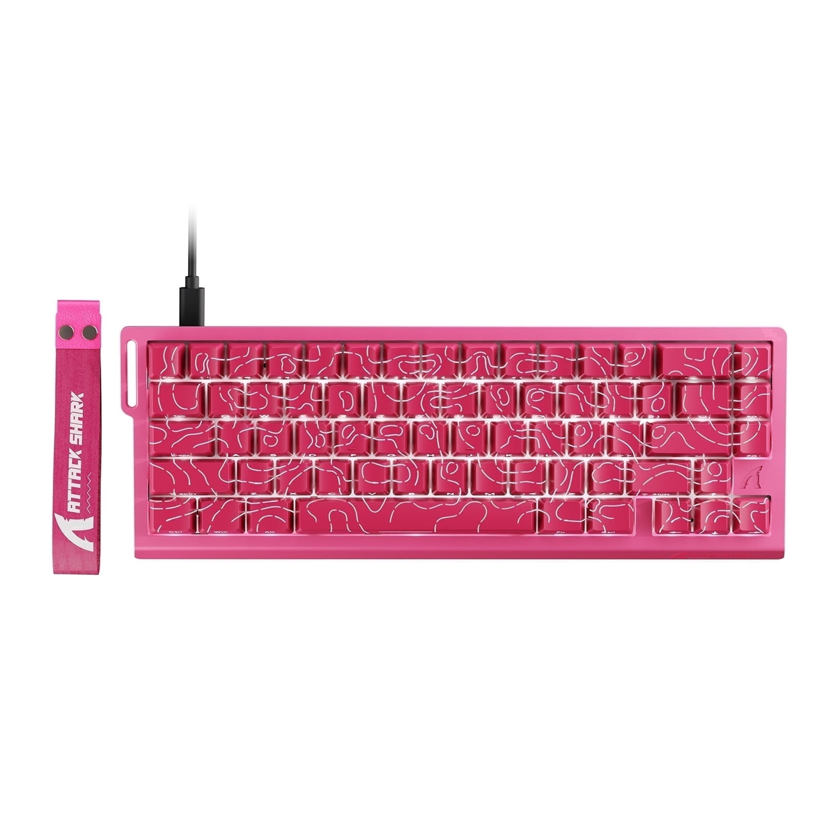 ATTACK SHARK X68 HE 60% Wired Mechanical Gaming Keyboard, Rapid Trigger, Adjustable Actuation, Hall Effect Magnetic Switches, 8KHz Polling Rate, RGB Backlit, PC/Mac Compatible, Red