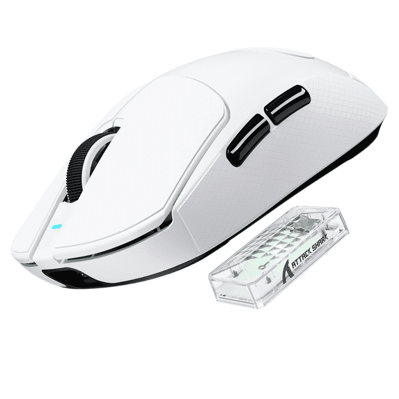 ATTACK SHARK X8 ULTRA Wireless Gaming Mouse, Tri-Mode 2.4G/USB-C Wired/Bluetooth, PAW3950MAX Sensor, 42000 DPI, 55g Lightweight Design, 8000Hz Polling Rate, Grip Tape Included, White