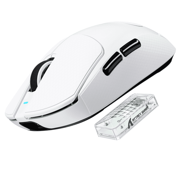 ATTACK SHARK X8 ULTRA Wireless Gaming Mouse, Tri-Mode 2.4G/USB-C Wired/Bluetooth, PAW3950MAX Sensor, 42000 DPI, 55g Lightweight Design, 8000Hz Polling Rate, Grip Tape Included, White