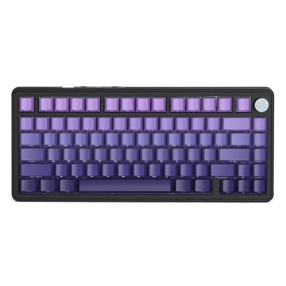 ATTACK SHARK X85 Wireless Mechanical Keyboard, 75% Gasket-Mount, 82 Keys, Tri-Mode Bluetooth/2.4GHz/Wired, Hot-Swappable, RGB Backlit, Knob, for PC/Mac, Purple