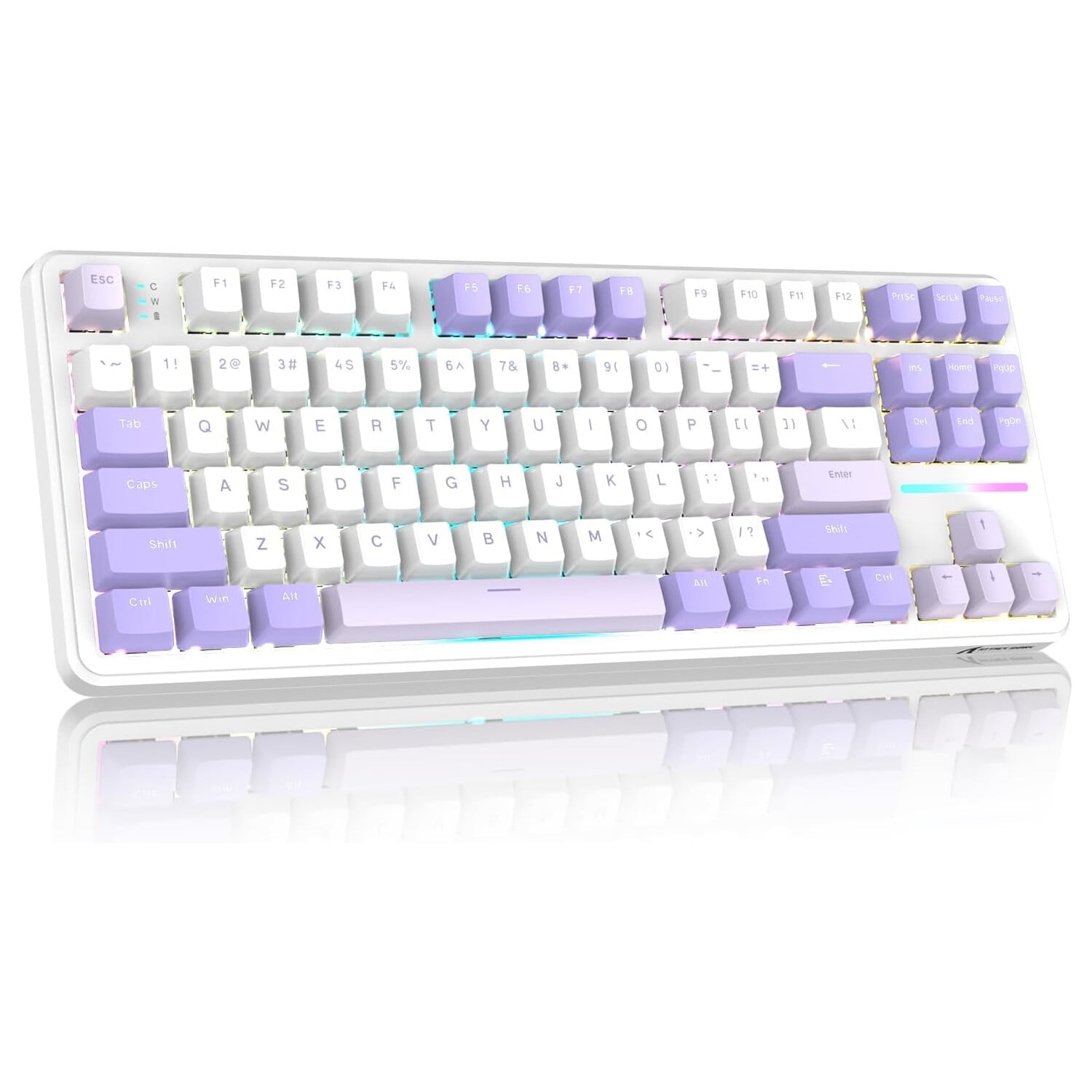 ATTACK SHARK X87 80% Wireless Mechanical Keyboard, BT5.0/2.4G/USB-C Hot-Swap Gasket Gaming Keyboard,RGB Backlit, 4000mAh,Pre-lubed Linear Switch, Side Engraved Gradient PBT Keycap for PC/MAC