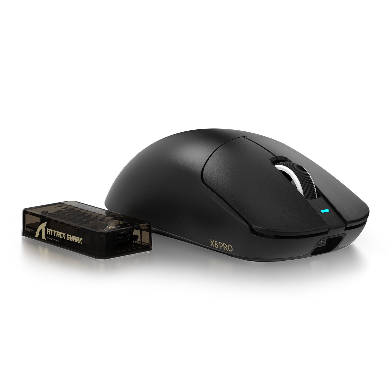 ATTACK SHARK X8PPO 8K Mouse for Large Hand, 55g SUPERLIGHT, PixArt PAW3395PRO Gaming Sensor, BT/2.4G Wireless/Wired, 6 Adjustable DPI up to 40000, 500mAh Battery (Black)
