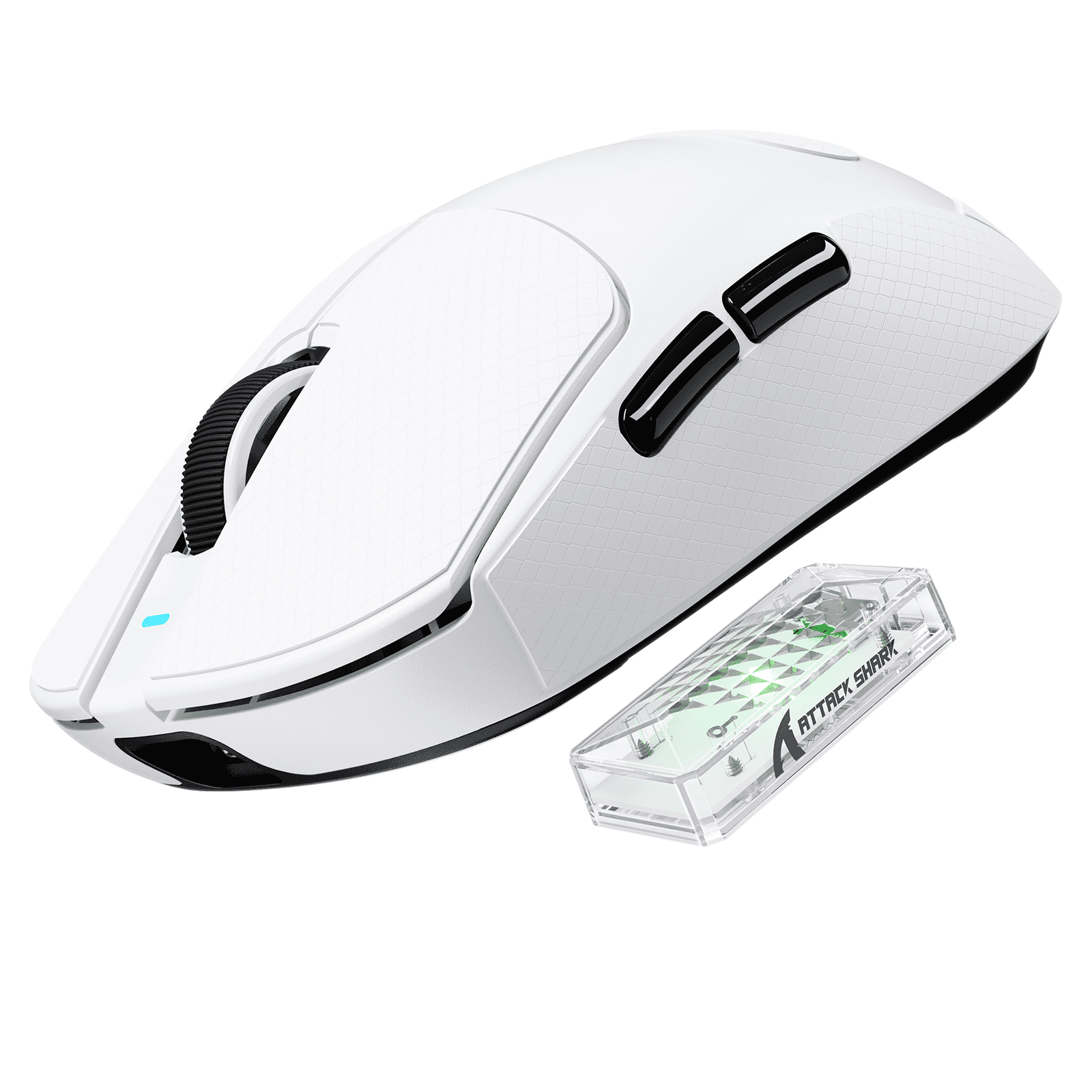 ATTACK SHARK X8ULTRA Mouse for Large Hand, Nordic52840 MCU, 55g SUPERLIGHT, PixArt PAW3950MAX Gaming Sensor, DPI up to 42000, Ice-Cool Nano Coating, with Grip Tape, Tri-mode, 500mAh Battery (White)
