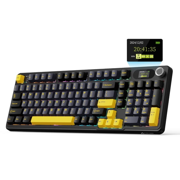 ATTACK SHARK X98PRO Wireless Gaming Keyboard, 99 Keys Wireless Mechanical Keyboard with LED Color Display & Number Pad