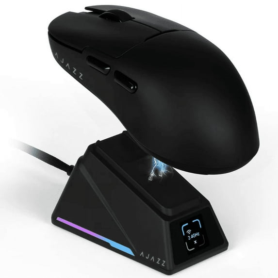 ATTACK SHARK x AJAZZ AJ159 APEX PAW3950 Triple Mode Gaming Mouse 8K Magnetic Charging Dock with Color Display Bluetooth/2.4G Wireless/Wired