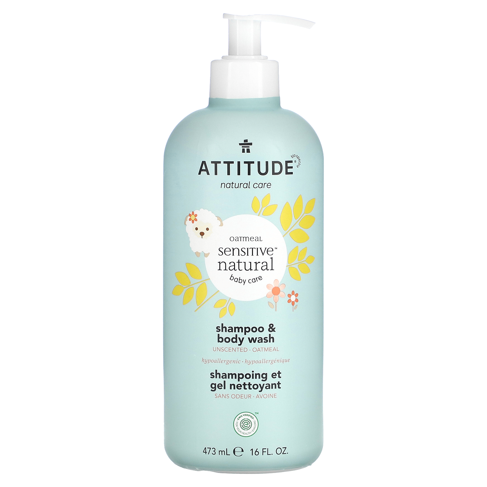 ATTITUDE Baby, Oatmeal Sensitive Natural Care, Shampoo & Body Wash