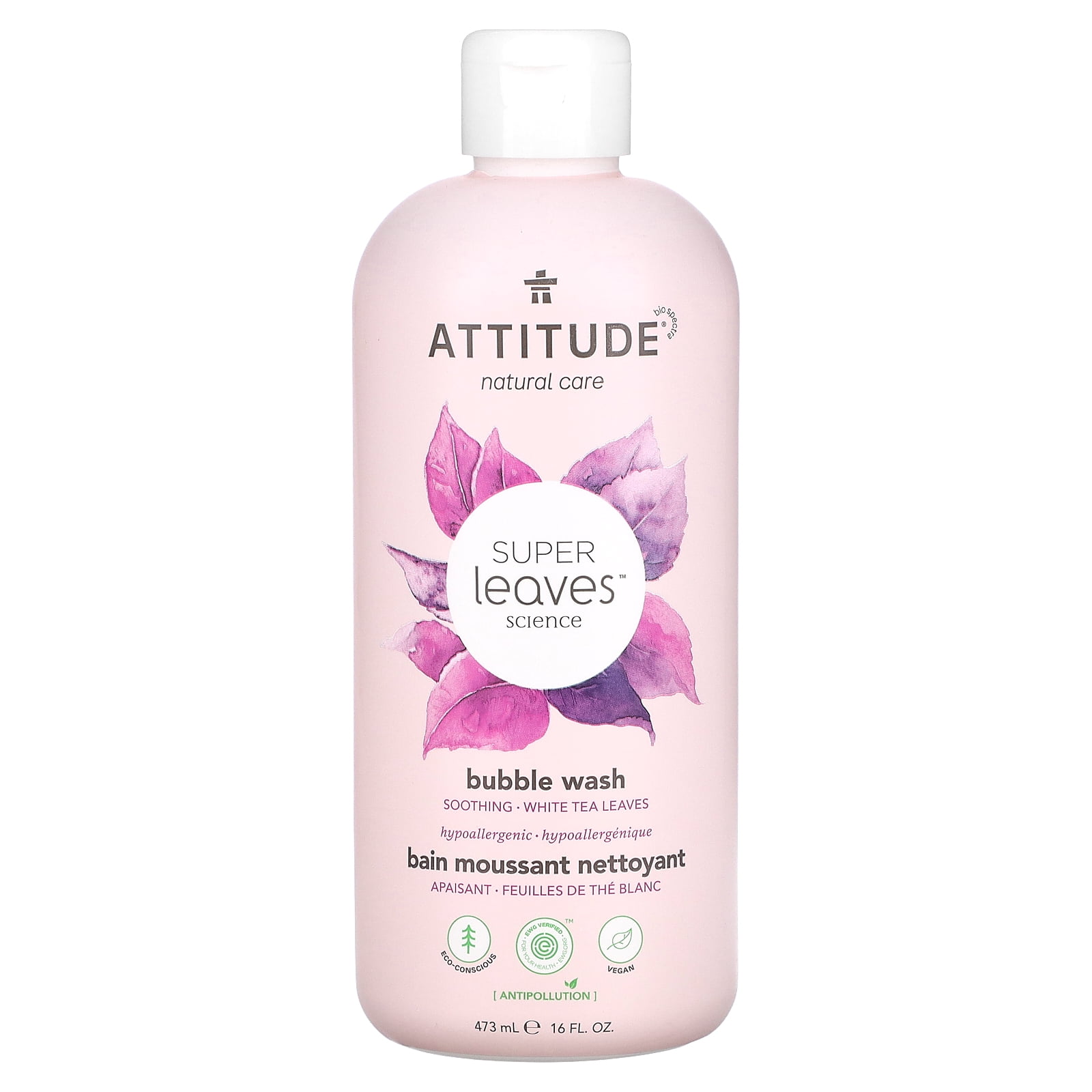 ATTITUDE Bubble Bath, EWG Verified, Plant and MineralBased