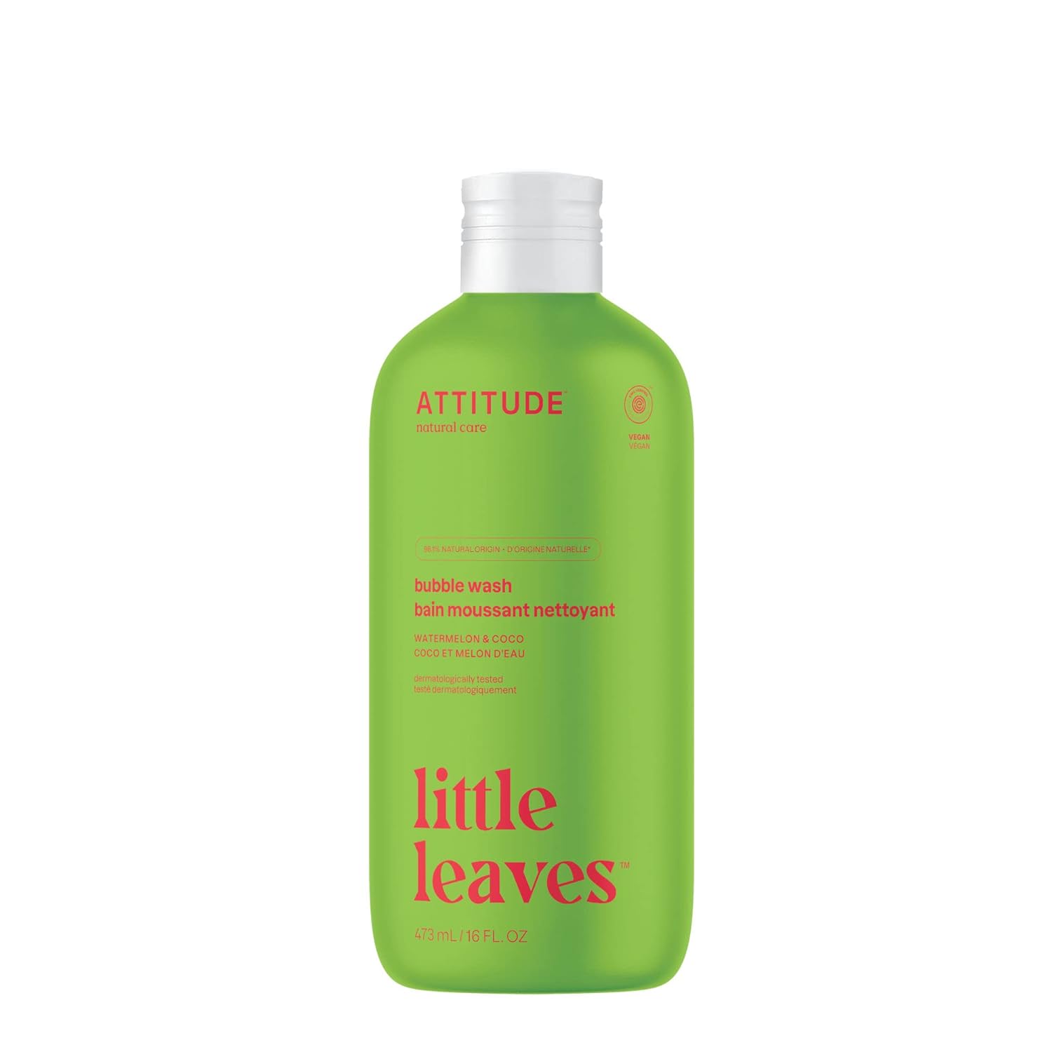 ATTITUDE Bubble Wash for Kids, Hair Shampoo and Body Soap, EWG Verified